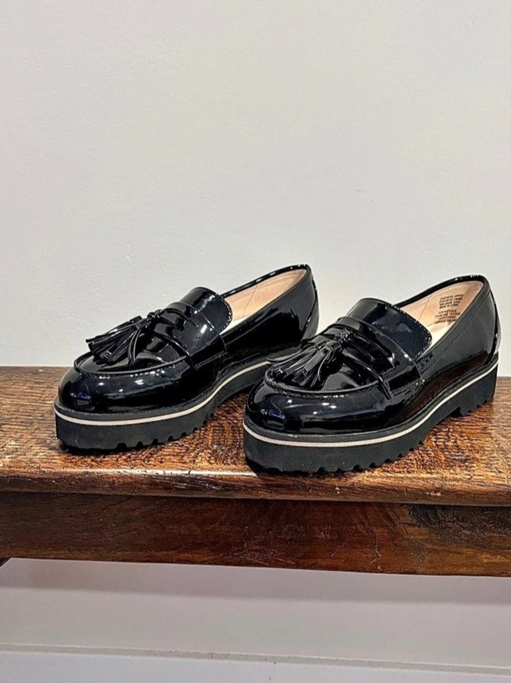 KENDALL + KYLIE Benedict Black Patent Tassel Loafers Size 8.5 (EU 39)